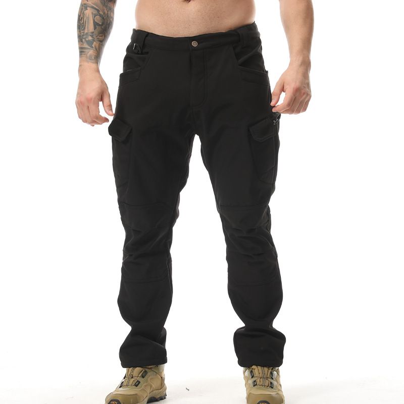 Thermo-Cargohose für Herren im Winter – Fleecegefütterte taktische Softshellhose für Outdoor-Sportarten (X7-Serie, Grau/Braun/Camouflage/Schwarz/Khaki, Größen S-4XL)_voghion.com