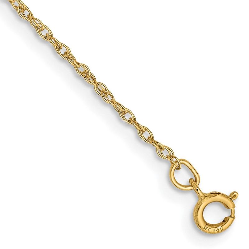 14K 7 Inch .8mm Light Baby Rope With Spring Ring Clasp Chain_voghion.com