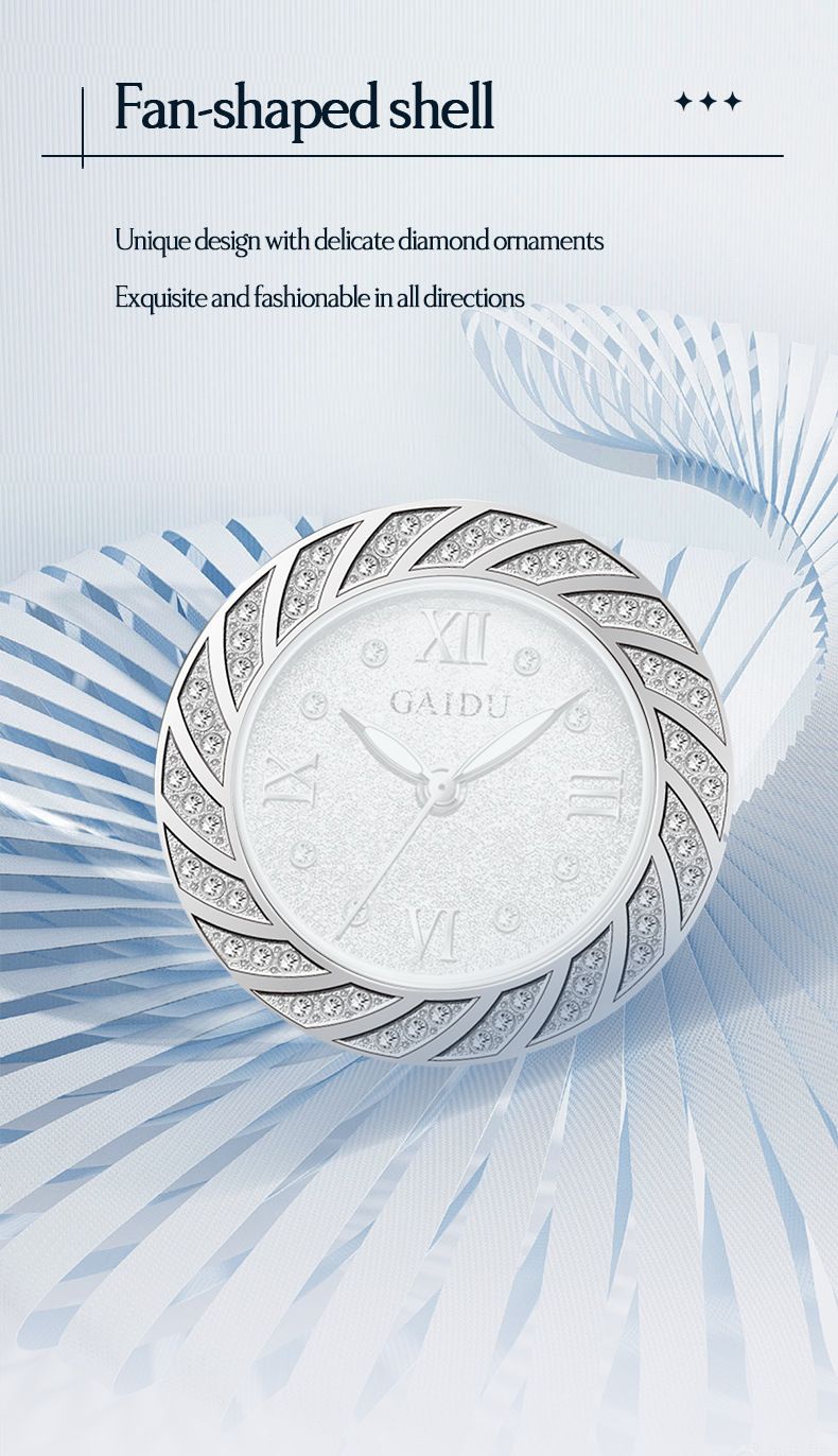Elegant Women's Diamond Watch Bracelet Set - Stainless Steel Band, Quartz Movement, Water Resistant To 30M, Fashionable Minimalist Design_voghion.com