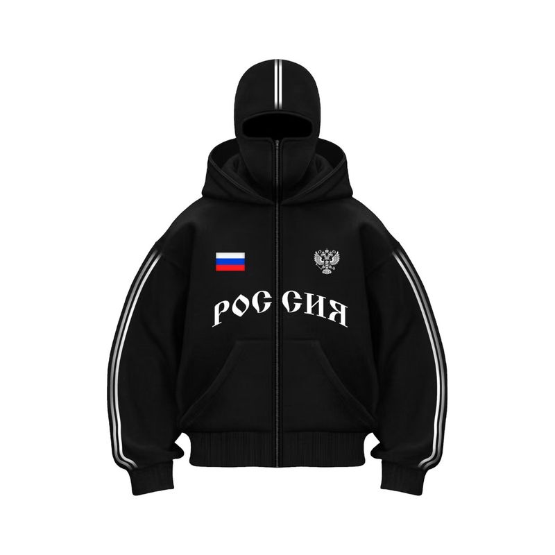 Men's Clothing Velvet Double Hood Unique Design Hooded Sweatshirt Autumn And Winter New Men And Women Same Style Loose Y2K Sweatshirt_voghion.com