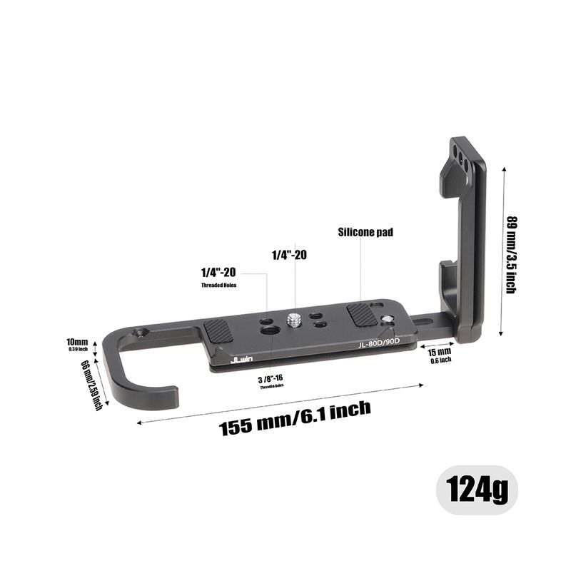 Suporte de câmera FOTGA em formato L para Canon 70D 80D 90D, placa de base, liberação rápida, QR, vertical, parafuso 1/4, estabilizador_voghion.com