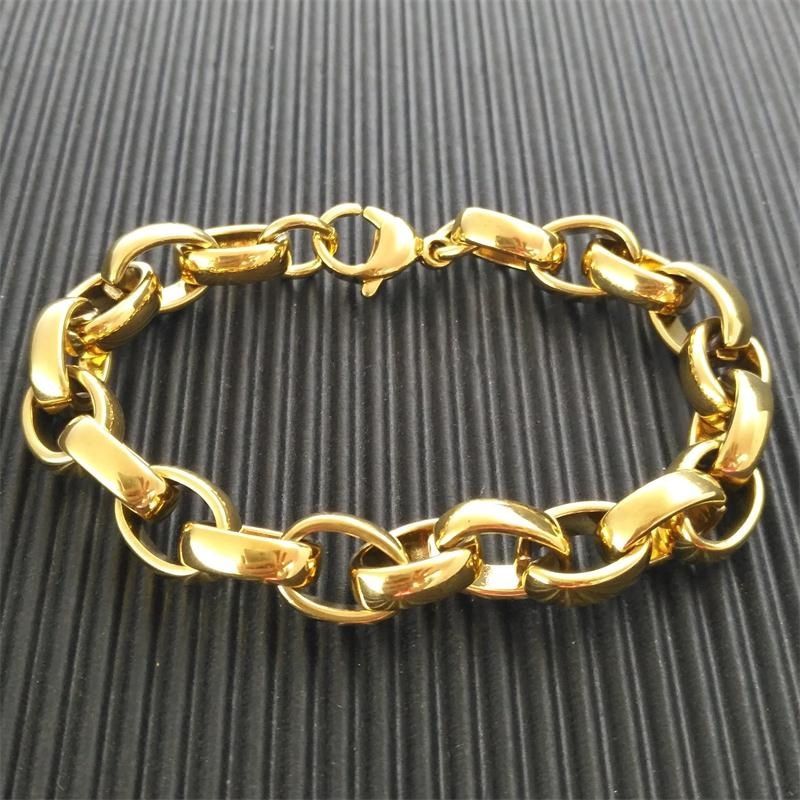 Pulseira de elos com correntes circulares, pulseiras inspiradas em designers para homens e mulheres, largura de banda de 10 mm_voghion.com