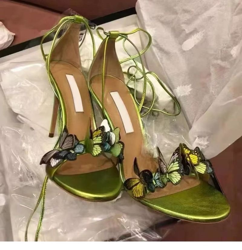 by Step Attracting Butterflies 2025 New Butterfly Cross Strap Stiletto High Heel Sandals For Women Peep Toe Mules_voghion.com