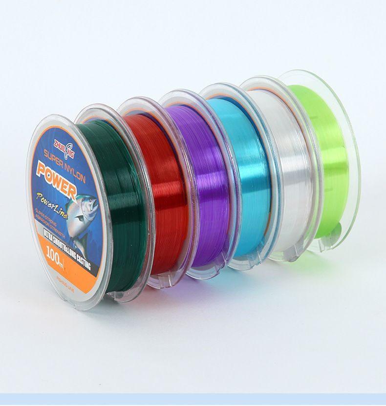 Lenza da pesca in nylon originale Silk da 100 m, con sottofilo principale, canna da pesca, esca e ancora._voghion.com