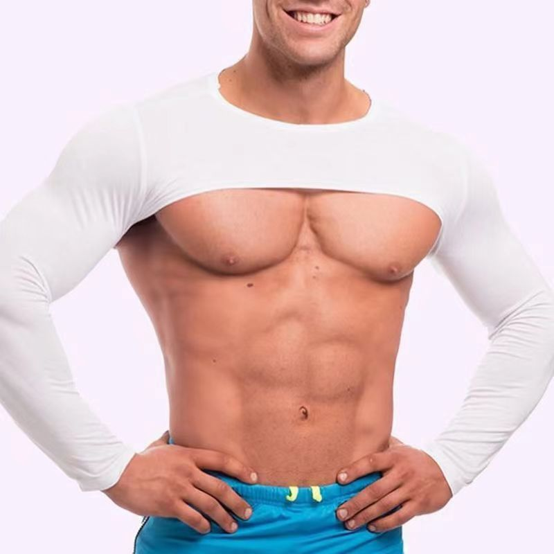 Men's Clothing Sun protection sleeve quick-drying T-shirt Fitness training clothes running clothes long sleeve high elastic tights_voghion.com
