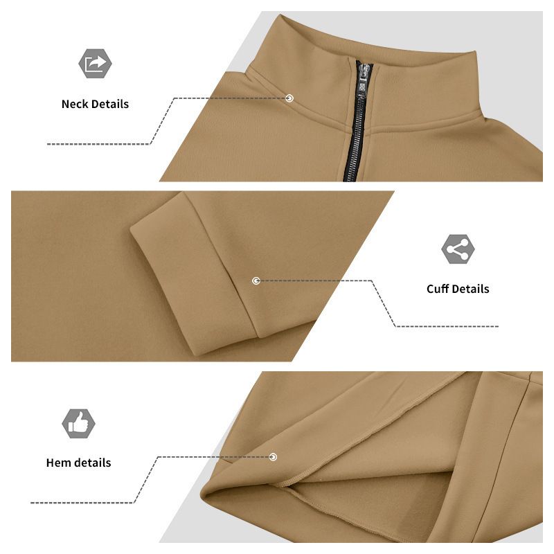 Completo tuta da uomo foderato in pile – Felpa con cappuccio e zip a collo alto e pantaloni jogger (cammello/bordeaux/carbone/bianco/nero/grigio chiaro/rosso/beige, S-XXXL)_voghion.com