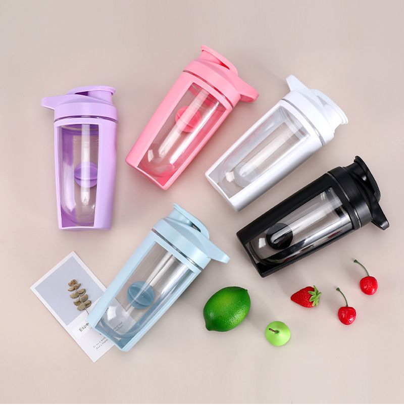 500 ml nešiojamas dvigubo sluoksnio plastikinis kokteilio puodelis su mastelio pieno kokteilio baltymų milteliais, fitneso sporto dovanų vandens puodelis_voghion.com