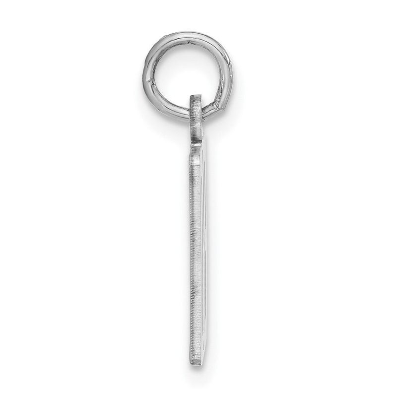 Sterling Silver Polished Small Elongated 08 Number W/ Top Charm_voghion.com