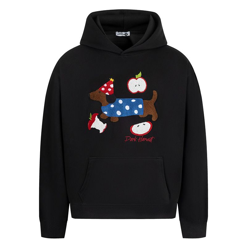 2025 New American Style Trendy Brand Puppy Towel Embroidered Hooded Sweatshirt Unisex Couple Versatile Jacket_voghion.com