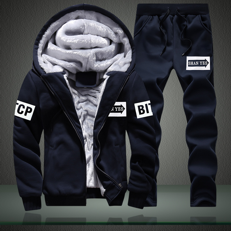 Plüschiger und dicker übergroßer Herren-Kapuzenpullover mit lässiger Mode und Sport-Strickjacke und Reißverschluss für den Winter, dickes Isolationsset_voghion.com