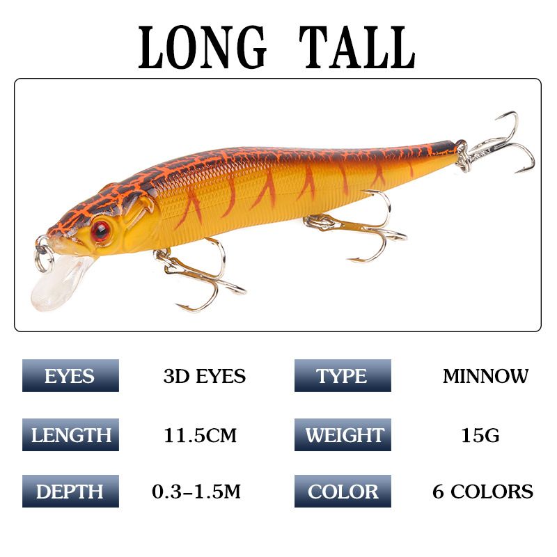 New Lure Minnow 11.5cm/14g Bait Sea Fishing Freshwater Fish Bait Fishing Gear Products_voghion.com