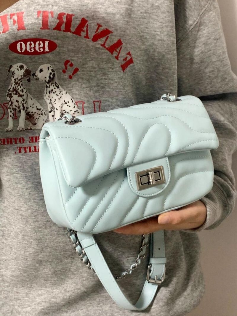 Dames 2025 herfst/winter nieuwe multifunctionele blauwe schoudertas crossbody kettingtas kleine vierkante tas_voghion.com