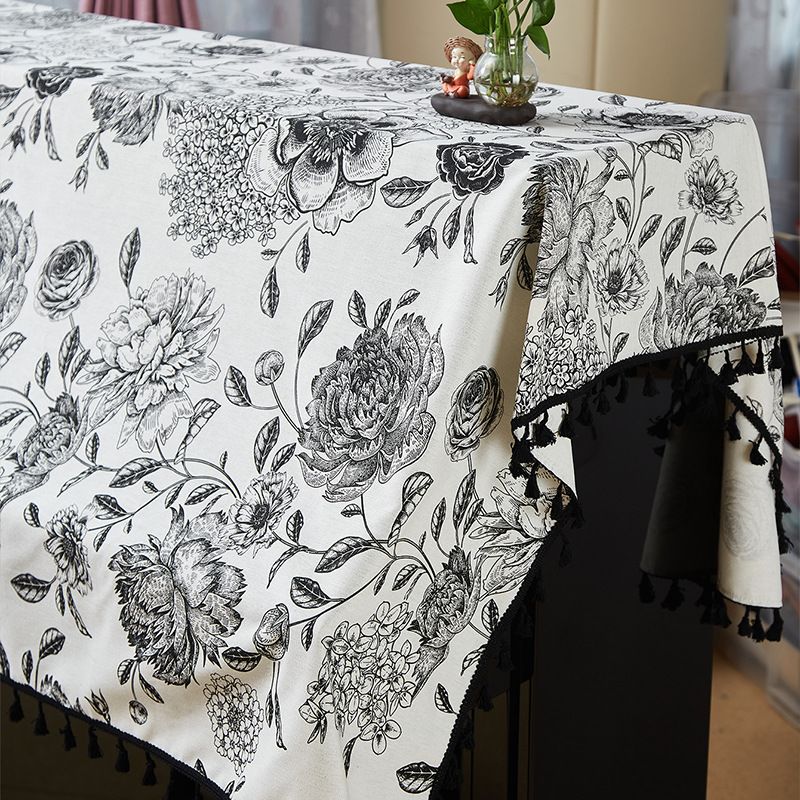 Tovaglia geometrica - 59% cotone 41% poliestere, antiscivolo, antimacchia e resistente al calore, per sala da pranzo, ufficio, hotel, rettangolare/rotonda_voghion.com