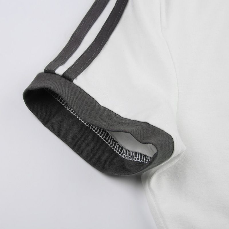 T-shirt da donna in stile retrò americano, vestibilità slim, girocollo, manica lunga, stampa a righe – Tessuto in maglia confortevole con design a blocchi di colore_voghion.com