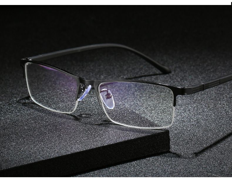 Moud SWOKENCE Myopie Brëller -0.5 bis -10 Fraen Männer Hallef Frame Anti Blo Liicht Photochromesch Brëller mat Rezept_voghion.com