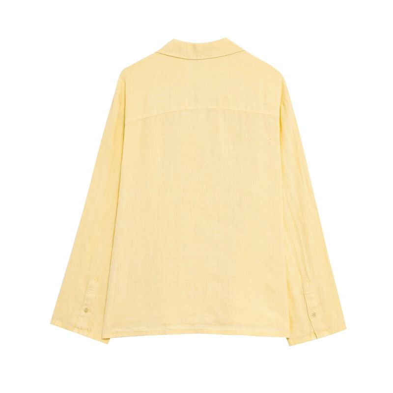 Damenbekleidung Sommer Neue Revers Einreihiges Langarmhemd Mittlere Taille Lässiger Hosenanzug_voghion.com