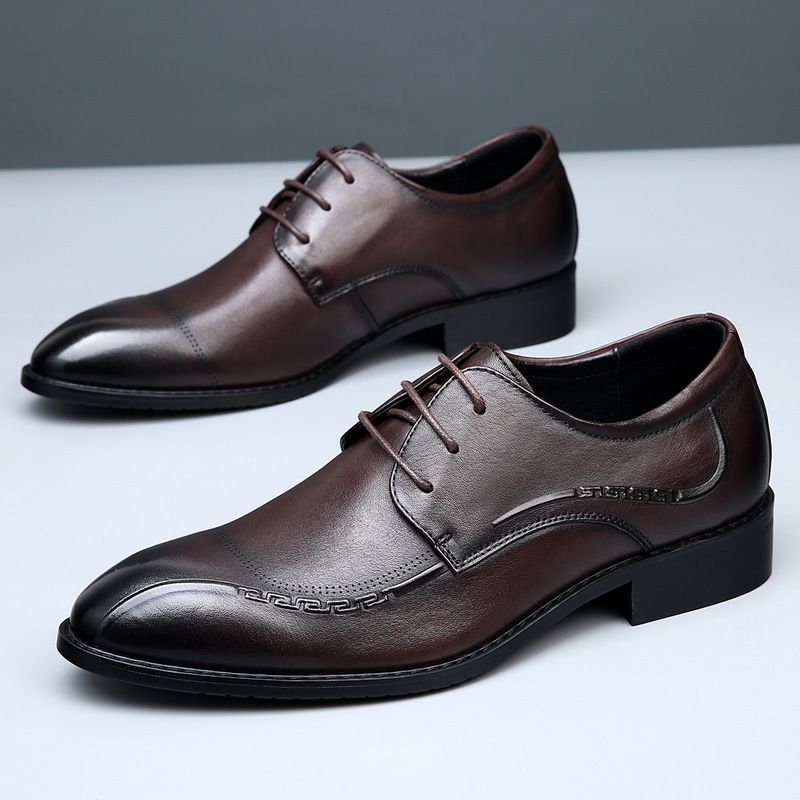 New Leather Top Layer Cowhide Formal Business Office Men's Fashion Versatile Single Shoes_voghion.com
