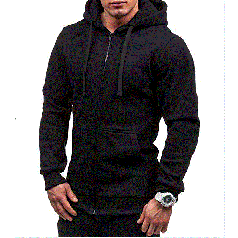 Felpa con cappuccio in cotone da uomo autunno-inverno con cappuccio e zip intera_voghion.com