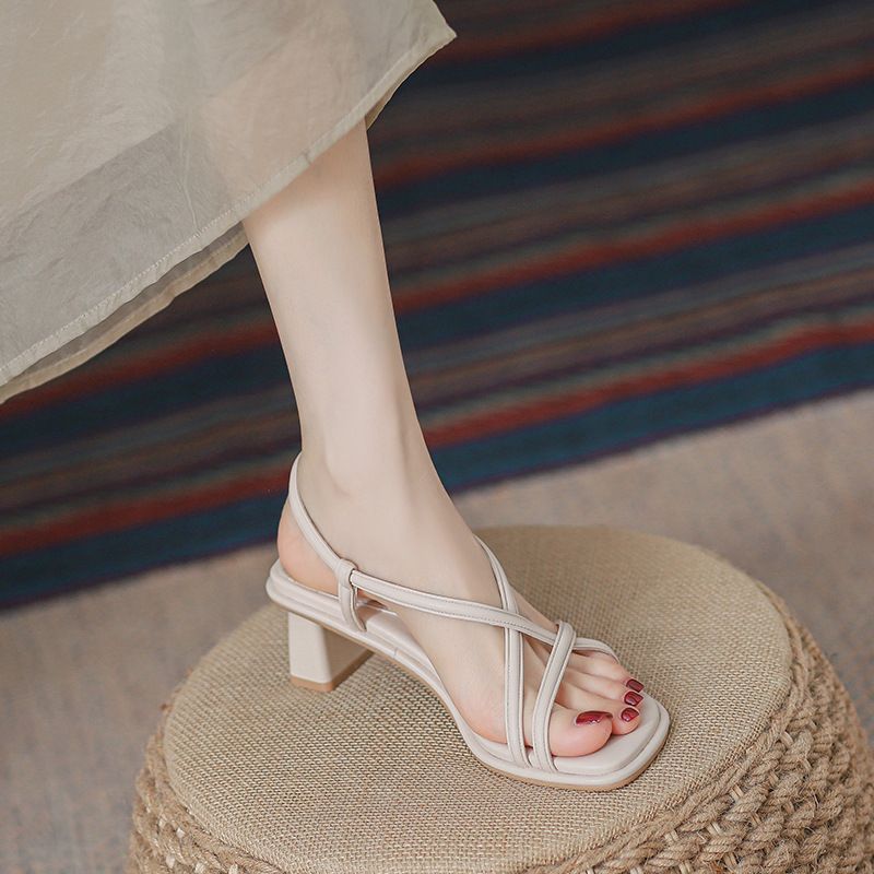 Neu Wenig Duftenden Sommer Französisch Römischen High Heel Sandalen_voghion.com