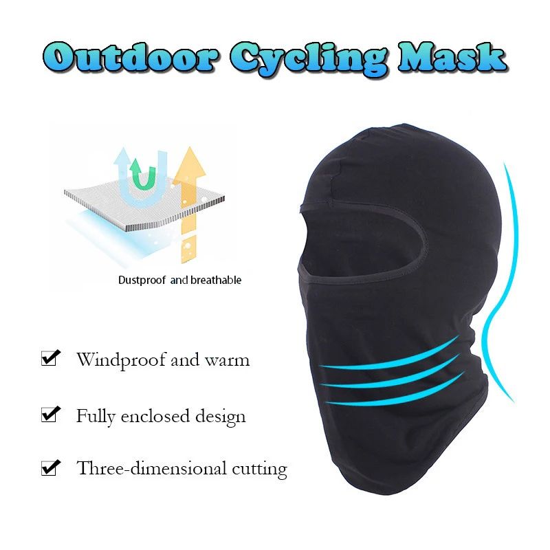 Masques de cyclisme en plein air pour hommes et femmes, coupe-vent, sport, vélo, masque facial complet respirant, cagoule, chapeau, écharpe W_voghion.com
