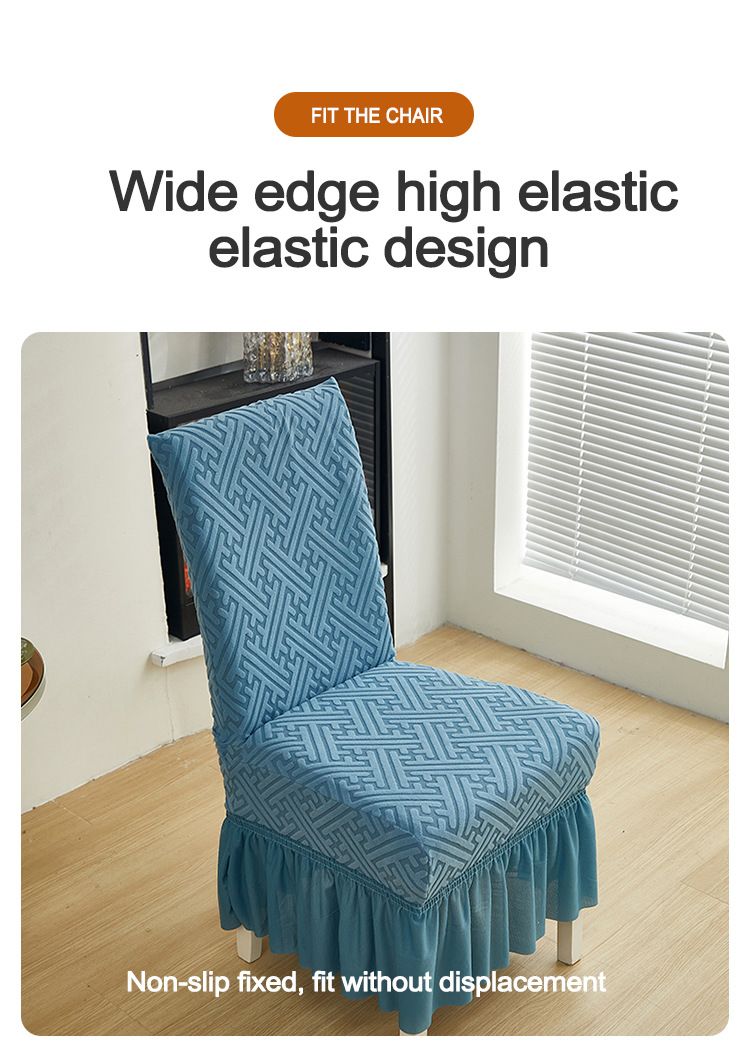 Elastic Skirted Chair Covers – Universal Fit Slipcovers For Dining Chairs, Office Chairs & Home Use (Dustproof, 6 Modern Colors, Easy To Install)_voghion.com