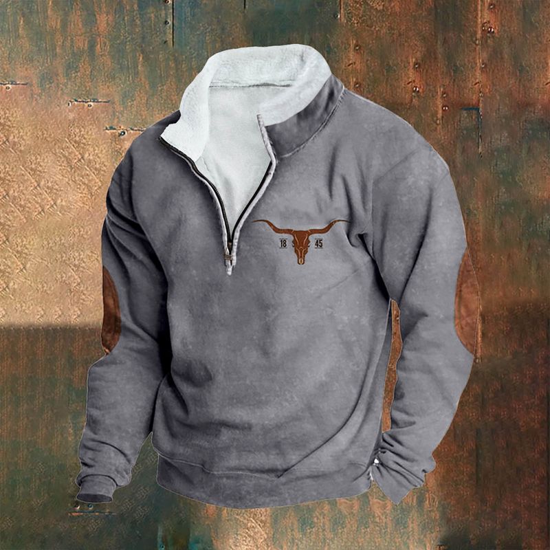 Adatto a tutte le stagioni, primavera e autunno, nuovo cappotto da uomo con maniche lunghe e mezza cerniera, stampato, casual, alla moda._voghion.com