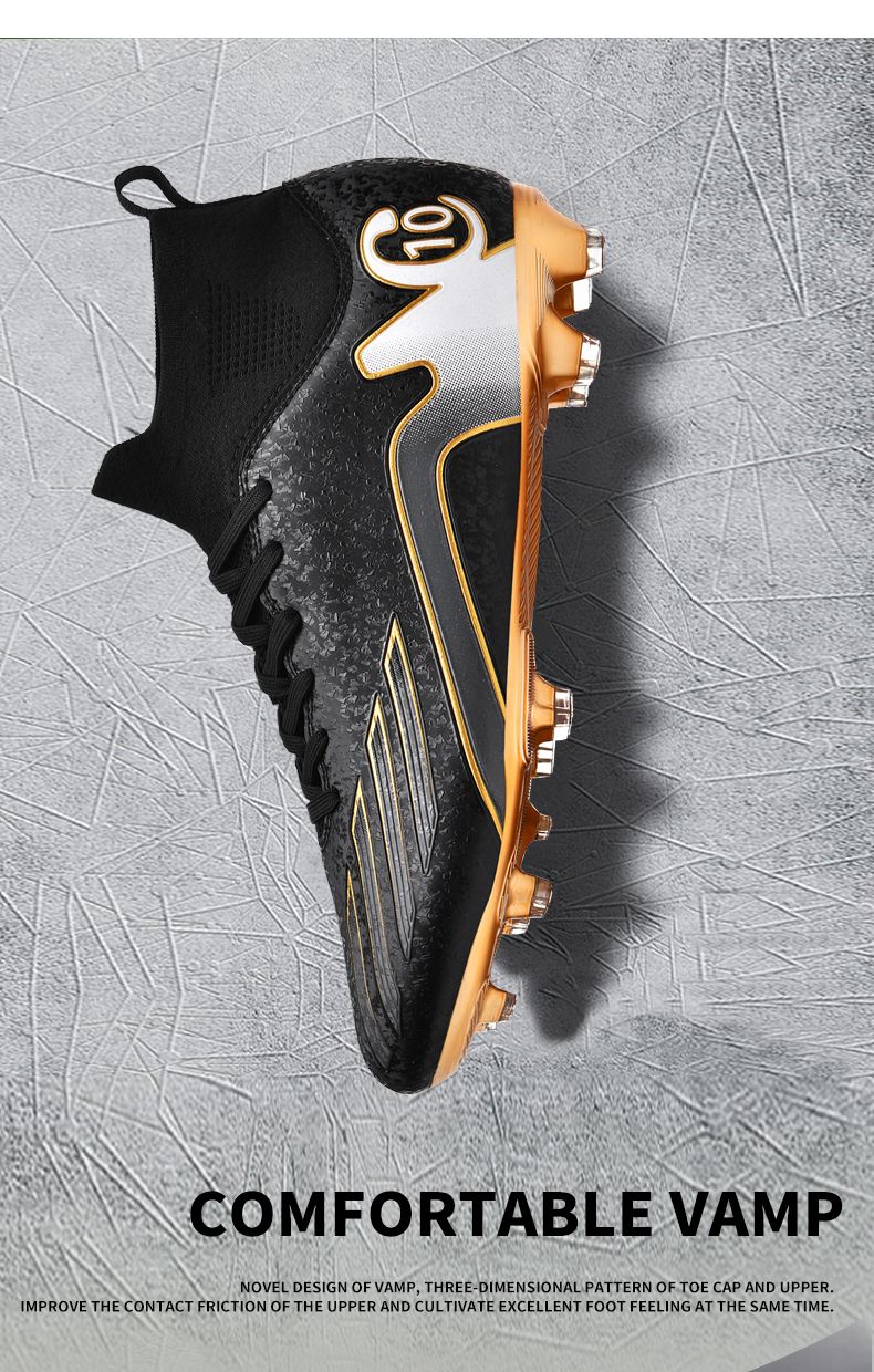 Shoe Size Factory Sales Patent Model DeWu Electroplated Gold Sole High-end Long Spike Soccer Shoes 31-46_voghion.com