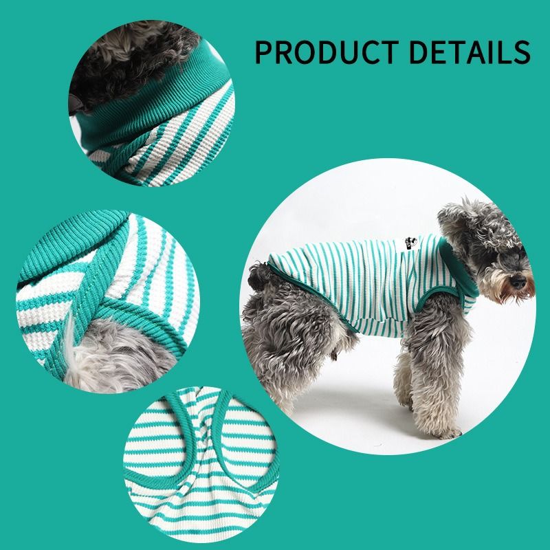 New Elastic Striped Vest Italian Whippet Large Greyhound Pet Apparel_voghion.com