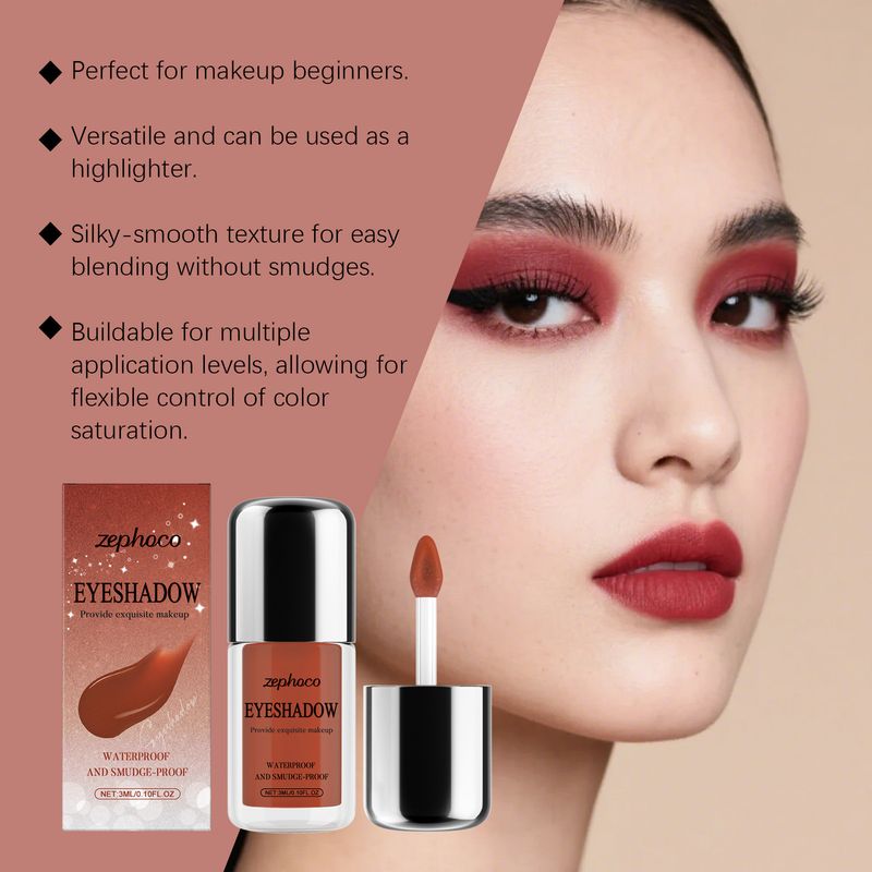 Zephoco Glitter Wine Red Liquid Natürliche Farbaufhellung Leicht aufzutragender Lidschatten für den täglichen Gebrauch_voghion.com
