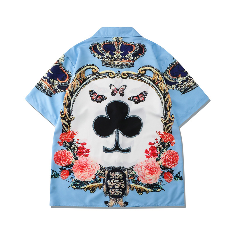Unbeatable Quality Trendy Casual Street Short Sleeved With Digital Printing Butterfly Beach Loose Shirt And Shorts Set For Men_voghion.com