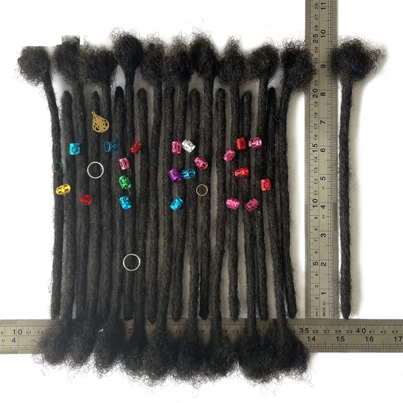 100% Human Hair Dreadlocks Extensions 0.6cm Width Thickness Crochet Handmade Locks_voghion.com