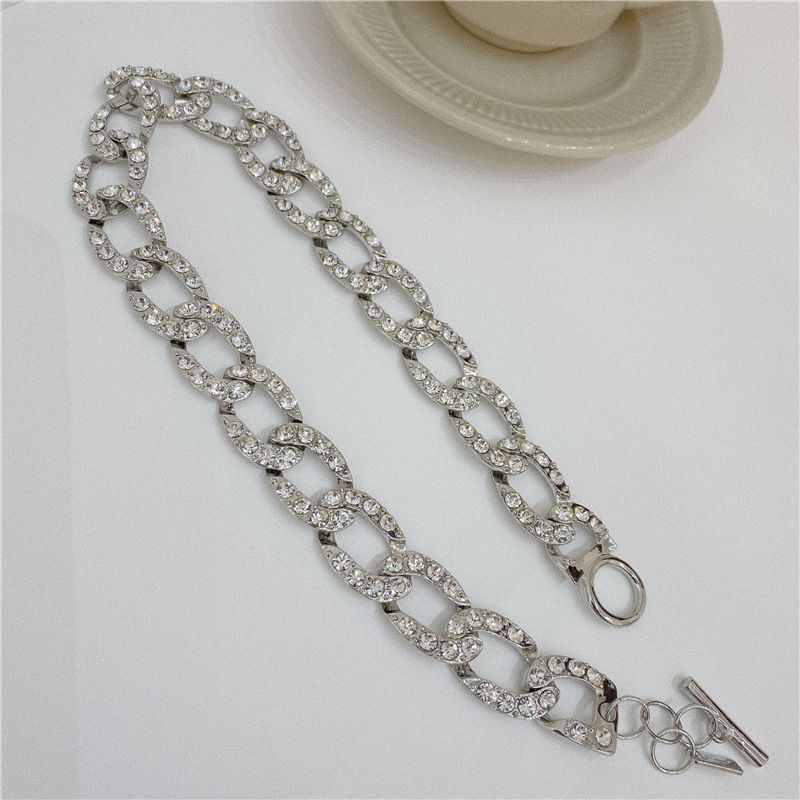 Trendy Cuban Full Diamond Thick Halskette Persönlichkeit Super Cool Halskette Fashion Disco Choker_voghion.com