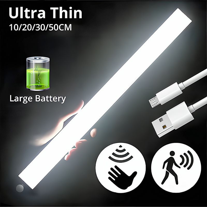 Night Lights Wireless LED Motion Sensor Lamp USB Rechargeable Magnetic For Wardrobe Room Closet Kitchen Aisle Tube Detector Bulb_voghion.com