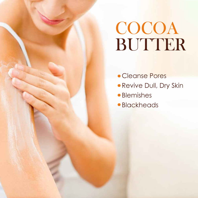 Aufhellende Körperlotion, entfernt Melanin, hellt dunkle Flecken auf, Anti-Aging, glättet, macht weich, spendet Feuchtigkeit, erhellt die Haut, Kakaobuttercreme_voghion.com
