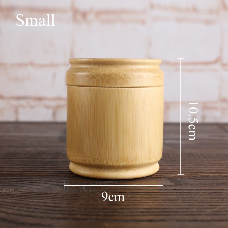 Bamboo Tea Container Box  Portable Wake Up Tea Box Travel Food Storage Candy Jar  for Tea Coffee Beans Nuts Spices_voghion.com