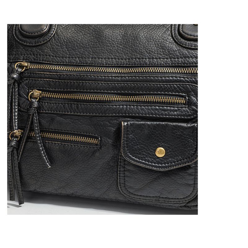 Punk Crow Soft Multi Zipper Biker Handbag 2025 Spring Summer New_voghion.com