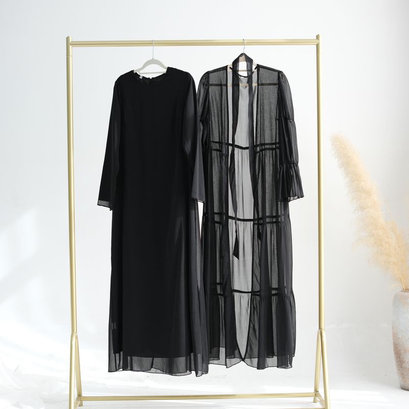 Damenbekleidung Encounter Elegantes Chiffon-Zweiteiler-Set mit Falten_voghion.com