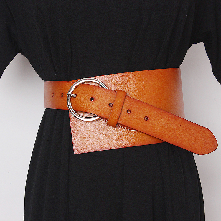 Ceinture de manteau pour femmes, large ceinture, accessoires décoratifs avec jupe et pull, ceinture de taille marron noir à la mode et polyvalente_voghion.com