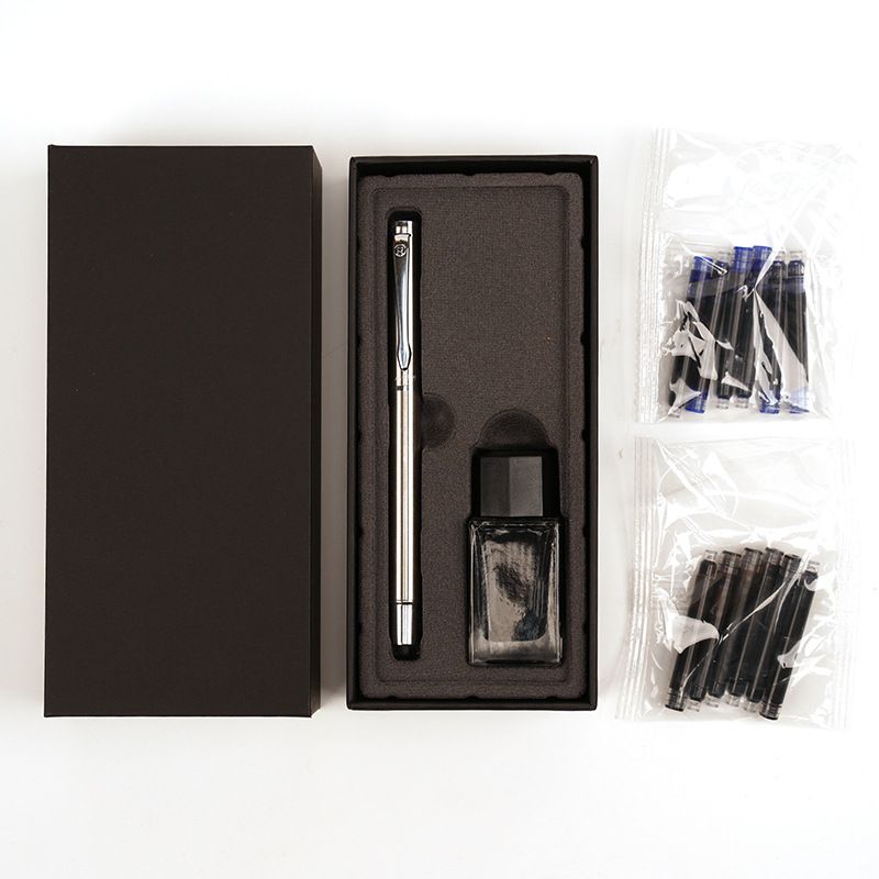 Fountain Pen Simple Hard Pen Calligraphy Adult Calligraphy Dark Tip Curved Tip Student Metal Fountain Pen Gift Box Set_voghion.com
