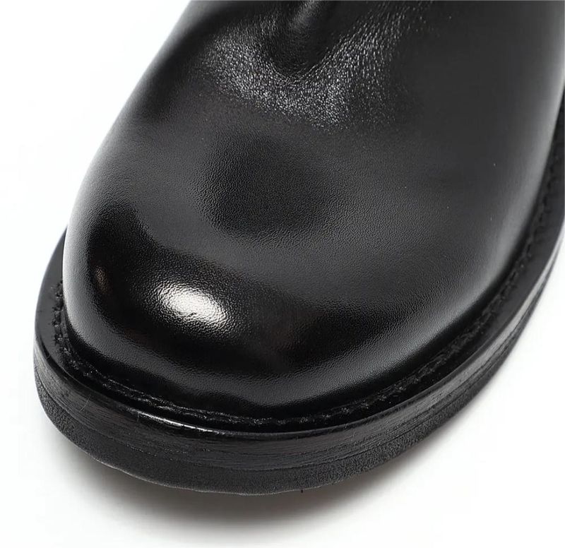 Autunno e inverno nuovi stivali corti singoli da uomo con testa grande scarpe Derby slip-on in pelle suola esterna_voghion.com