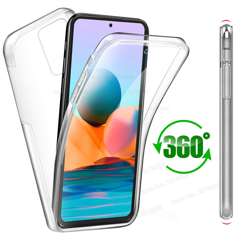 for xiaomi redmi note10 pro max cover 360° Full Body soft Silicone case redmi note 10 S 4G Front & Back Transparent phone shell_voghion.com