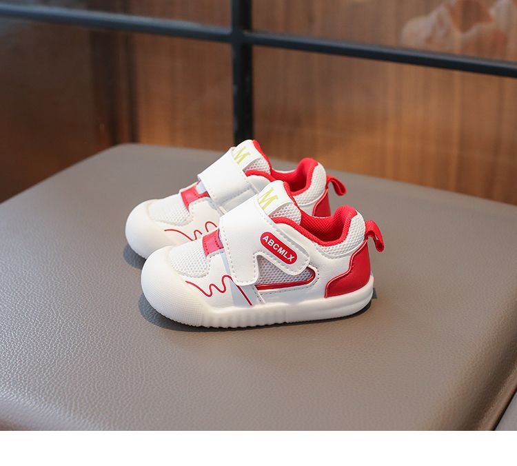 Scarpe da passeggio per bambini e bambine, in rete rossa, traspiranti, morbide, blu, alla moda, antiscivolo, sandali da ginnastica per bambini_voghion.com