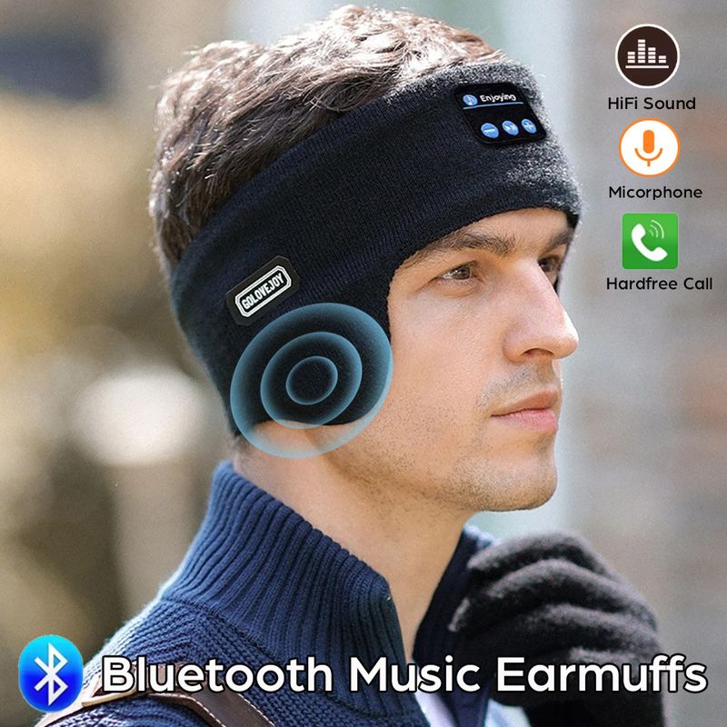 Cuffie Bluetooth 5.0 wireless, cuffie sportive, calde invernali, vivavoce con altoparlante, per escursionismo, camminata e corsa_voghion.com