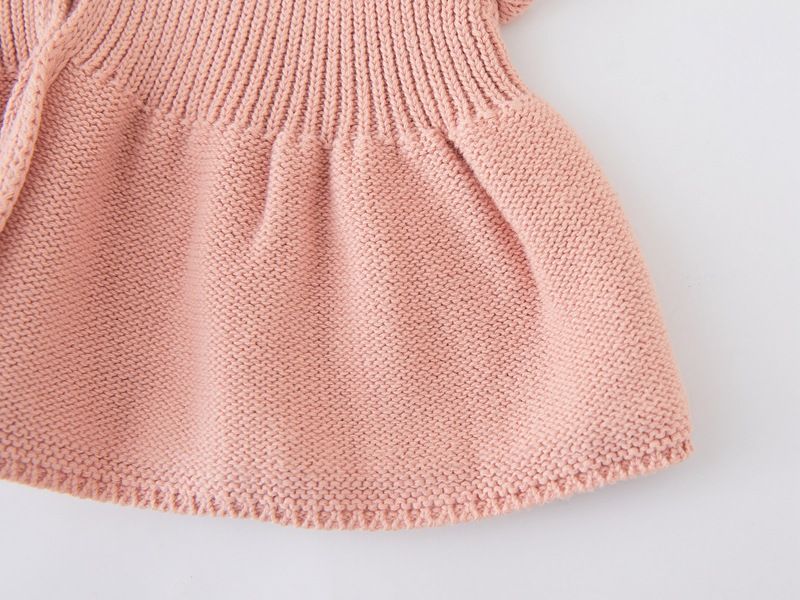 Gilet in cotone biologico per bambine – Cardigan girocollo senza tempo (80-120 cm, sicurezza di classe A, 2 tonalità neutre)_voghion.com