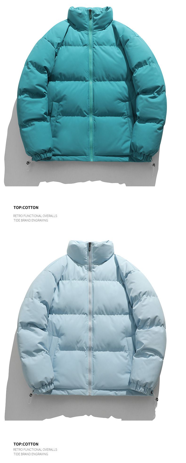 Men's Puffer Jacket – Lightweight Quilted Polyester Coat (S-3XL, Black/Charcoal/Taupe/Mint)_voghion.com