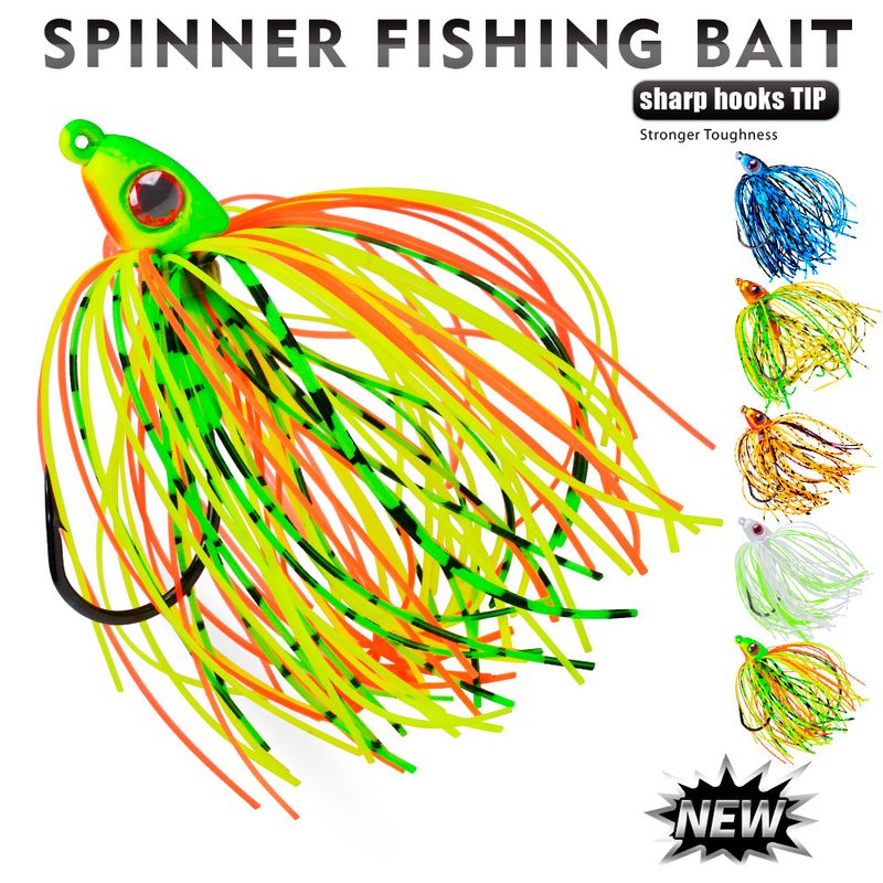 Tassel Sequin Mustache Spinnerbaits Anti-Hook Bottom Lure Lead Head Hook_voghion.com