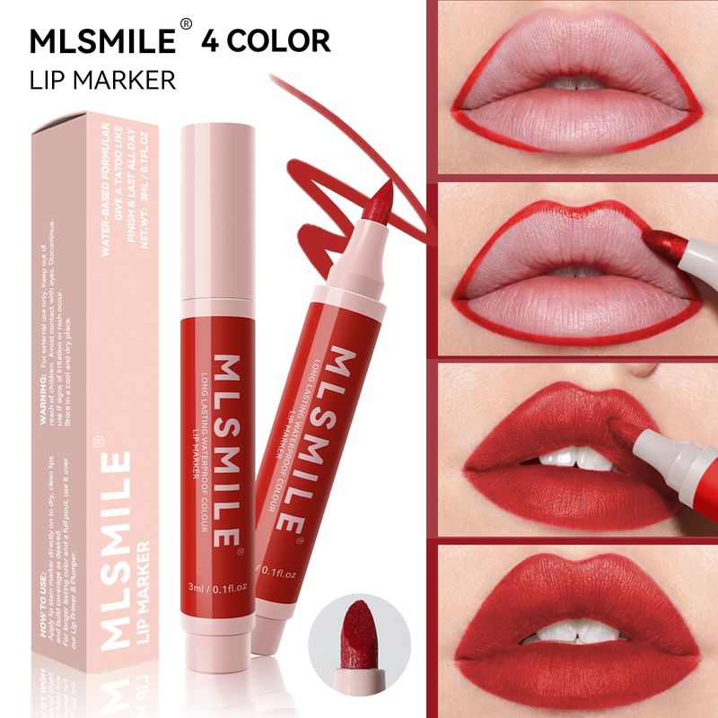 Pennarello per labbra antiaderente, pennarello opaco Easy Color, rossetto rosso, matita per labbra_voghion.com