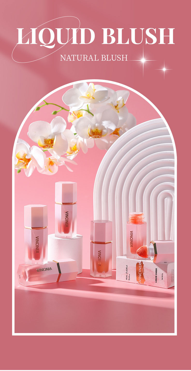 8 színű folyékony púderes pirosító, tartós matt, selymes, sima, finom rúzs, természetes kiemelés, színes smink, szépségápolás_voghion.com