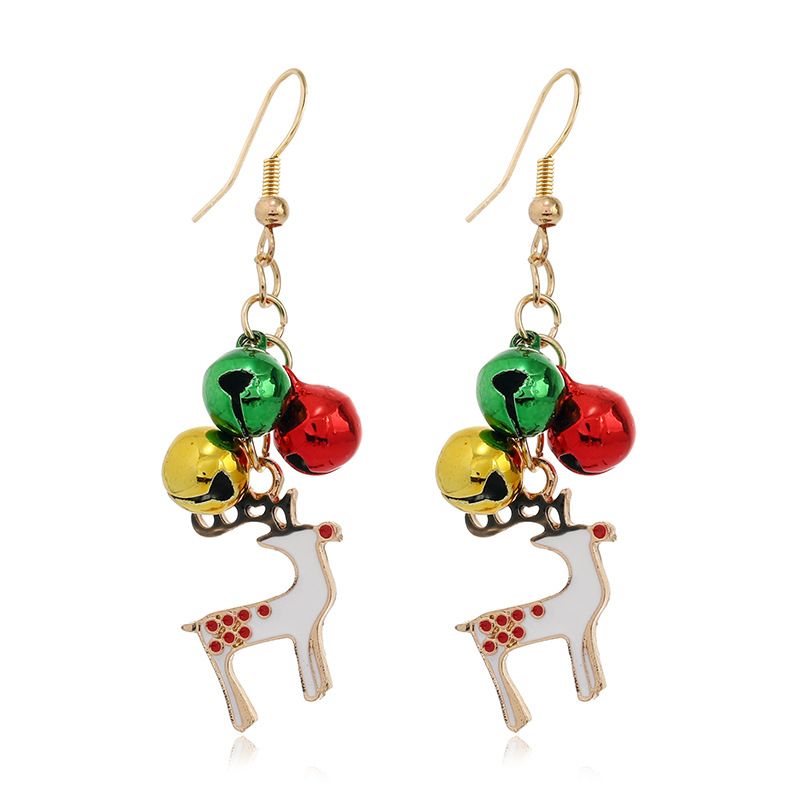 Boucles d'oreilles à tige en alliage, série de cloches colorées, accessoires d'oreilles de Noël, nouvelle collection 2022_voghion.com