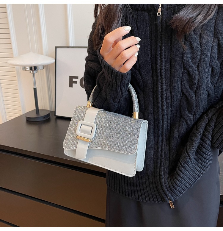Neue Gürtelschnalle, trendige Handtasche mit einzigartigem Design, einfache und modische Umhängetasche für Damen_voghion.com